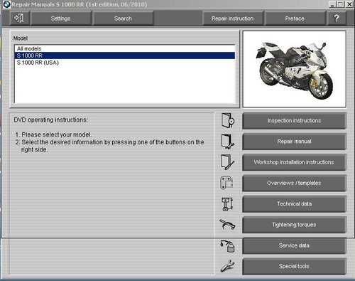Product picture BMW S1000RR Motorcycle Service Manual (Multilingual)